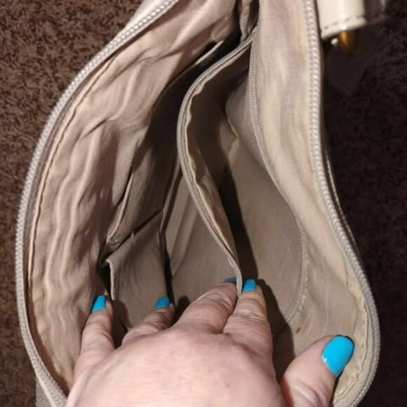 Slate gray fossil shoulder tote Crossbody Weekend Neutral Everyday Fashion Purse - Picture 5 of 14